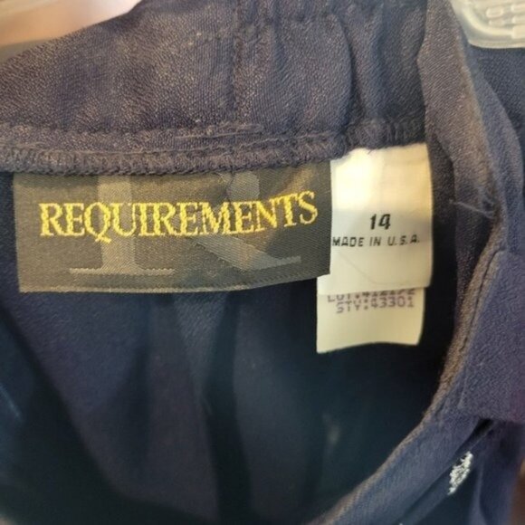 Vintage Requirements Dead Stock Tie Waist Midi Skirt Navy Blue - Picture 8 of 9